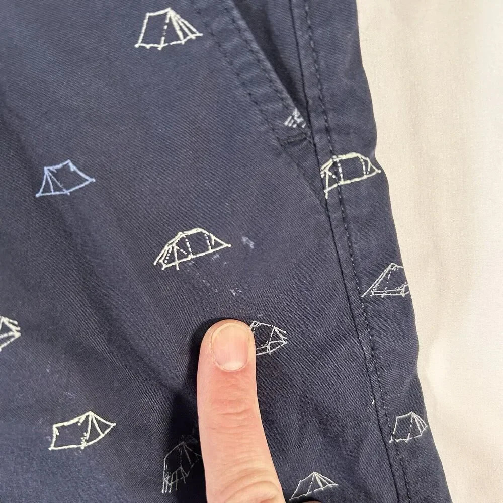 Eddie Bauer Shorts Mens 42 Navy Blue Camping Theme Pockets 100% Cotton - Picture 4 of 10